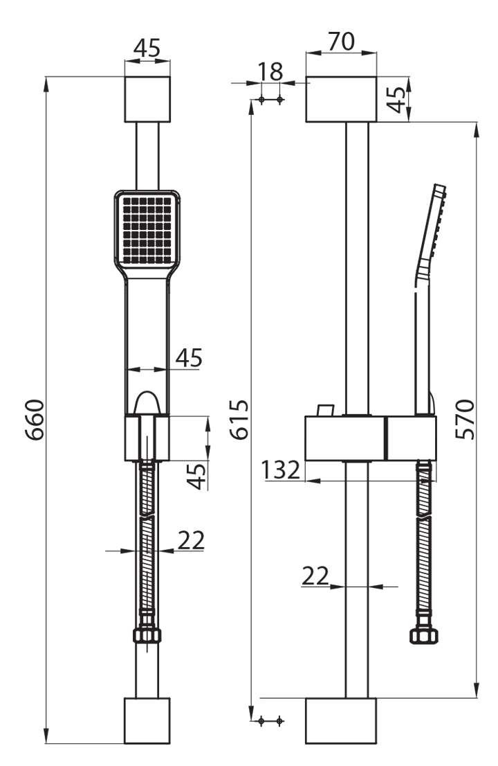 Душевой гарнитур ROMANO ROM-SAL-CRM BelBagno
